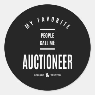 Sticker Rond Enchère Travail Titre du travail Cadeau