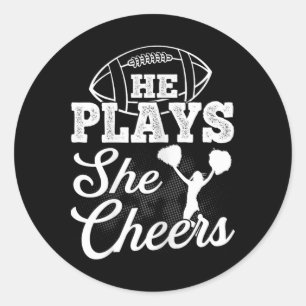 Sticker Rond Encourage Maman Filleul Fils Cheerleading Fille En