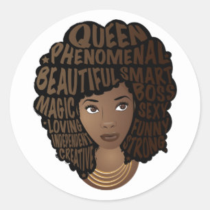 Sticker Rond Encourager les femmes noires