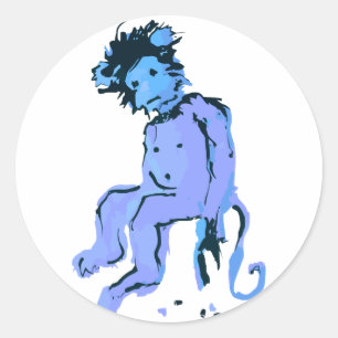 Sticker Rond encre de singe emo
