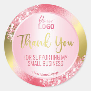 Sticker Rond Encre Et Parties scintillant Luxueuses Sur Le Logo