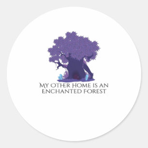 Sticker Rond Encre Whimsigoth - Forêts Mystiques, Lunes Magique