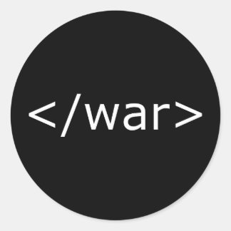 Sticker Rond End War html - noir et blanc