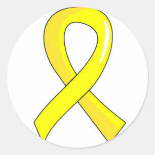 Sticker Rond Endometriose Ribbon jaune 3