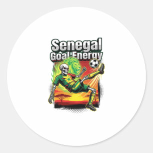 Sticker Rond Énergie de but Sénégal Skeleton Striker Nations Cr