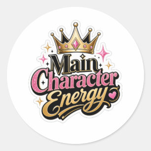 Sticker Rond Énergie de personnage principal