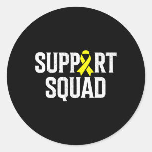 Sticker Rond Enfance Cancer Support Squad Gold Ribbon Childho