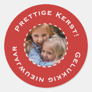 Sticker Rond Enfant de Noël avec photo