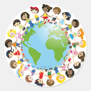 Sticker Rond Enfant du monde