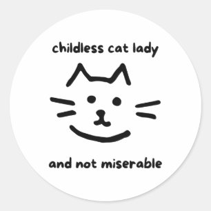 Sticker Rond Enfant Et Pas Misérable Chat Lady Pour