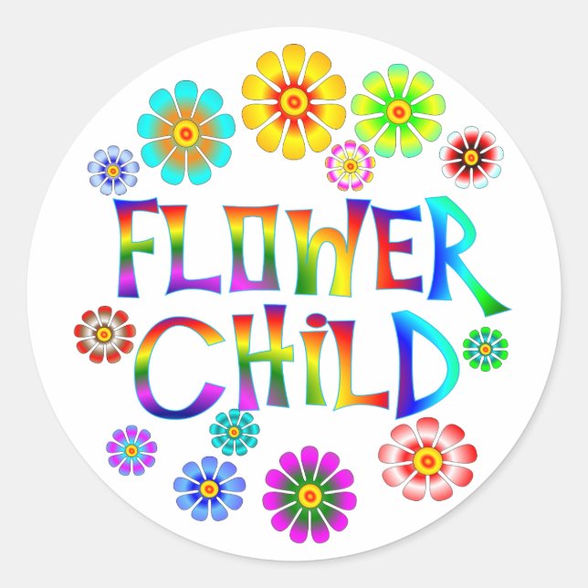 STICKER ROND ENFANT FLEURS (Devant)