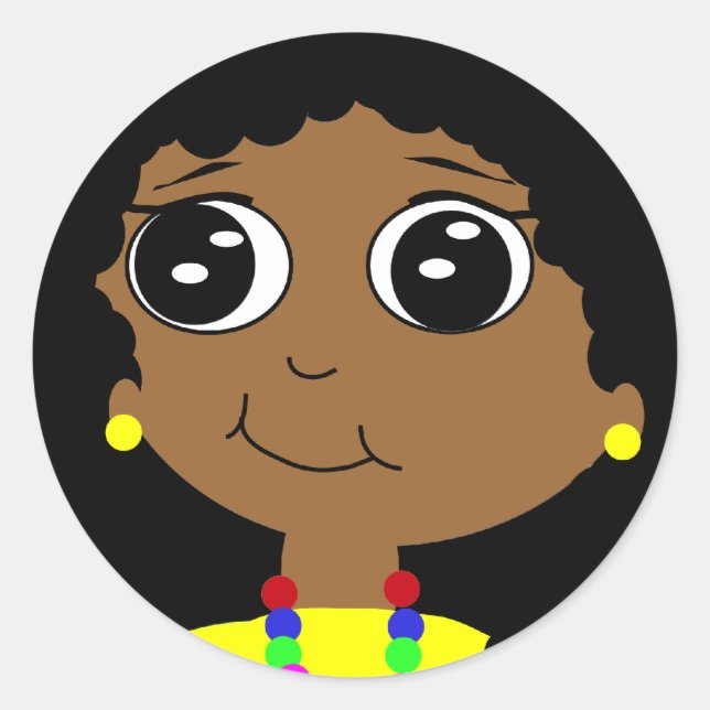 Sticker Rond Enfant mignon (Devant)