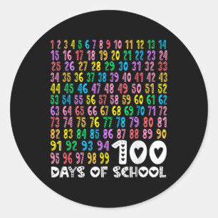 Sticker Rond Enfants 100e Jour De L'École Enseignant Enfants 10