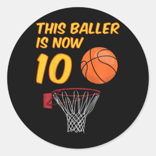 Sticker Rond Enfants 10e anniversaire Sketll Hoop 10 ans Garçon