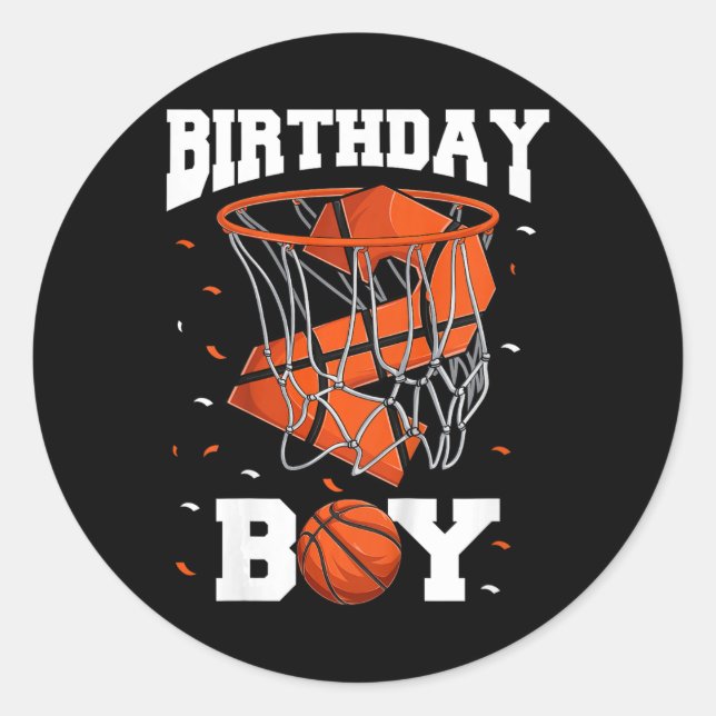 Sticker Rond Enfants 2e anniversaire Basketball Enfants (Devant)