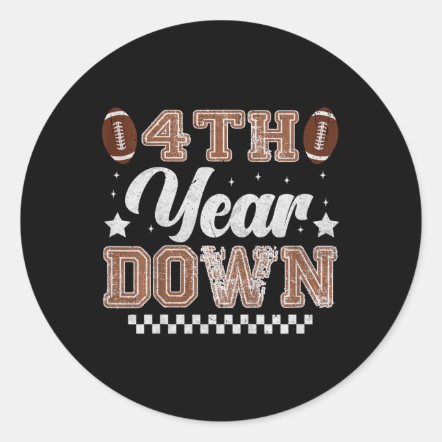 Sticker Rond Enfants 4e année de football bas fête d'anniversai (Devant)