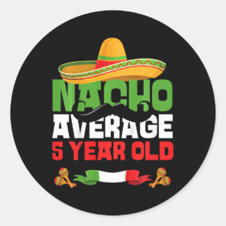 Sticker Rond Enfants 5 ans Fiesta mexicaine 5ème anniversaire
