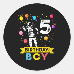 Sticker Rond Enfants 5 ans garçon astronaute 5 ans garçon 