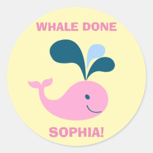 Sticker Rond Enfants Bon Emploi Encouragement Récompense Rose m