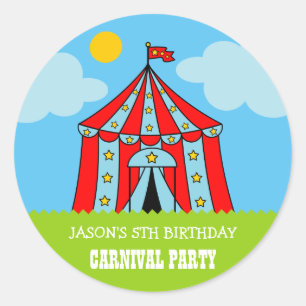 Sticker Rond Enfants carnaval cirque fête d'anniversaire pour l