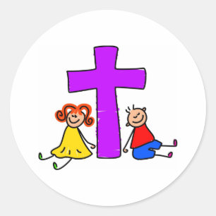 Sticker Rond Enfants chrétiens