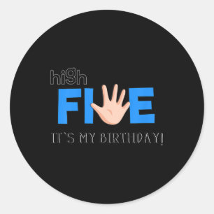 Sticker Rond Enfants de 5 ans - Cool 5 ans Anniversaire de enfa