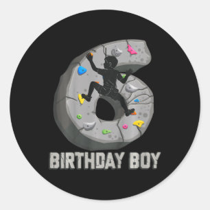 Sticker Rond Enfants de 6 ans escalade d'anniversaire 6ème anni