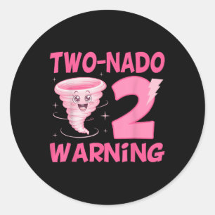 Sticker Rond Enfants Deux nado Avertissement 2e Anniversaire To