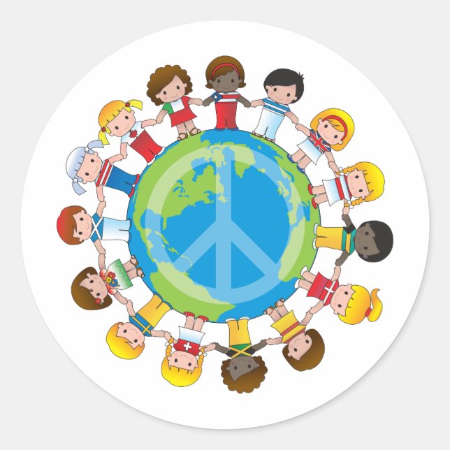 Sticker Rond Enfants du monde (Devant)