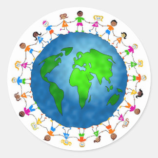 Sticker Rond Enfants du monde