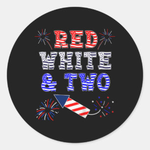 Sticker Rond Enfants Enfants 2e anniversaire Juillet 4 American