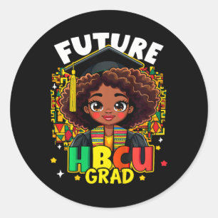Sticker Rond Enfants Futur Hbcu Grad Black Girl Enfants Afro No