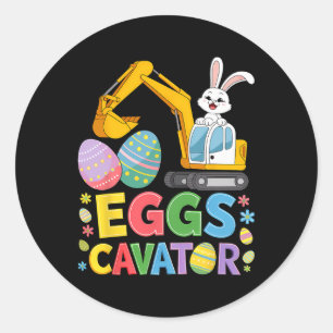 Sticker Rond Enfants garçons Eggscavator Easter Egg Chasse Cons