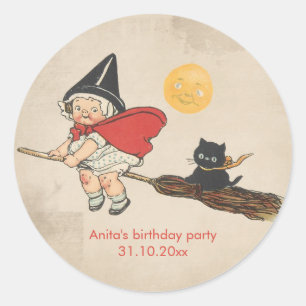 Sticker Rond Enfants Halloween Anniversaire Soirée mignonne sor