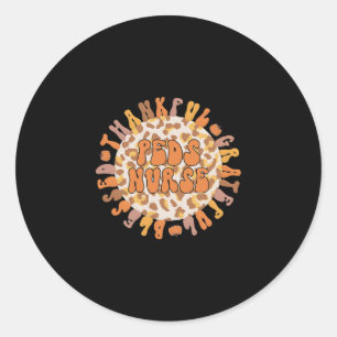 Sticker Rond Enfants Infirmière Thanksgiving Infirmière pédiatr