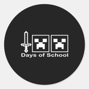 Sticker Rond Enfants Joyeux 100 jours d'école Tee for Kids