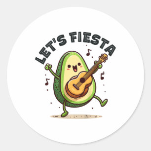 Sticker Rond Enfants Lets Fiesta 5 Cinco De Mayo Pour Enfants G
