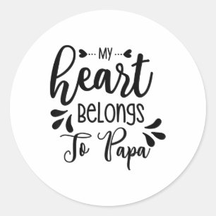 Sticker Rond Enfants Mon Coeur Appartient À Papa Stepdad Papa P
