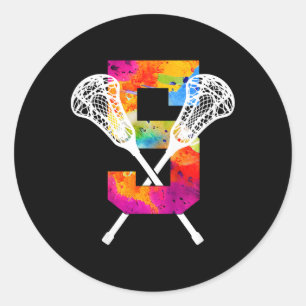 Sticker Rond Enfants Numéro 5 ans Lacrosse 5e anniversaire