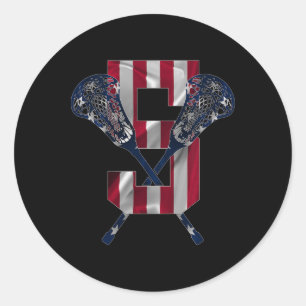 Sticker Rond Enfants Numéro 5 ans Lacrosse 5e anniversaire 1