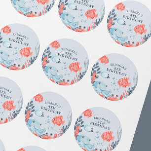 Sticker Rond Enfants Personnalisés Sous La Mer