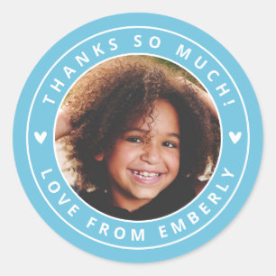 Sticker Rond Enfants Photo Coeurs mignons Anniversaire Favorise