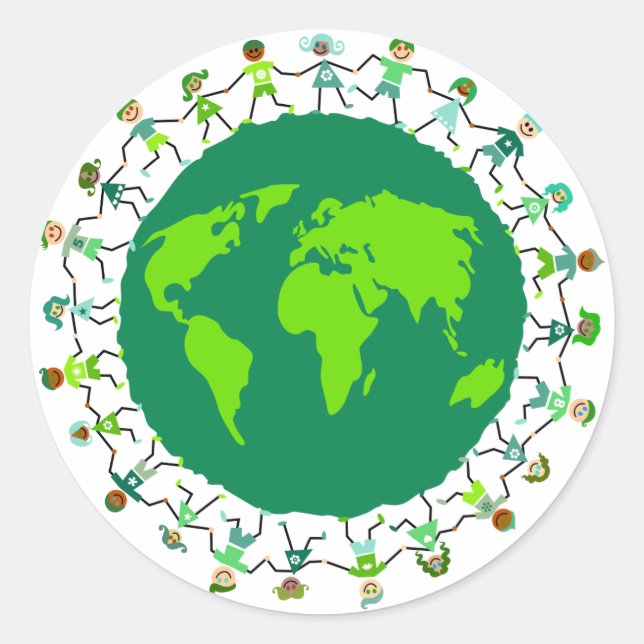 Sticker Rond Enfants terrestres (Devant)