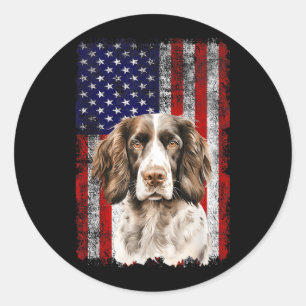 Sticker Rond English Springer Spaniel Amoureux des Chiens Drape