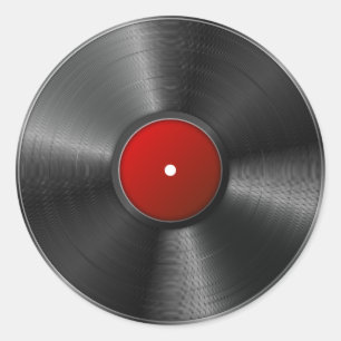 Sticker Rond Enregistrement de vinyle isolé