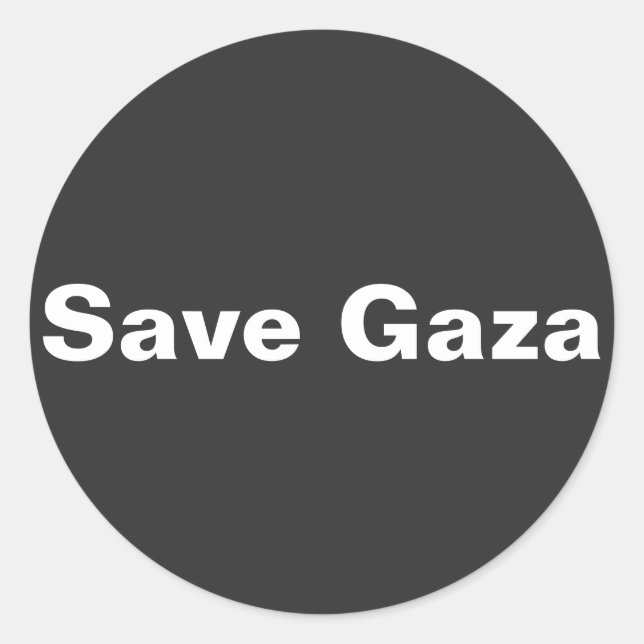 Sticker Rond Enregistrer Gaza Texte Simple Soutenir Gaza (Devant)