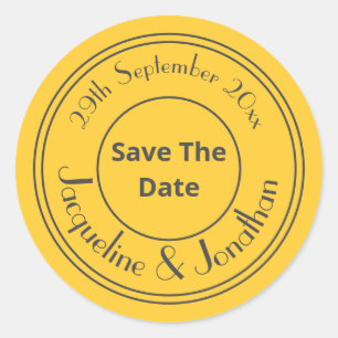 Sticker Rond Enregistrer La Date Chic Script Noms Moderne Maria
