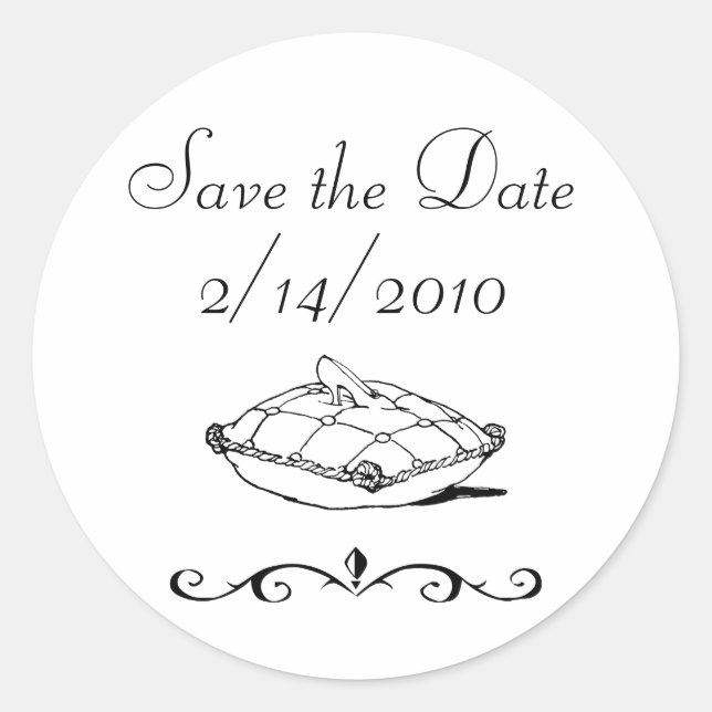Sticker Rond Enregistrer la date Cinderella Slipper Fairytale A (Devant)