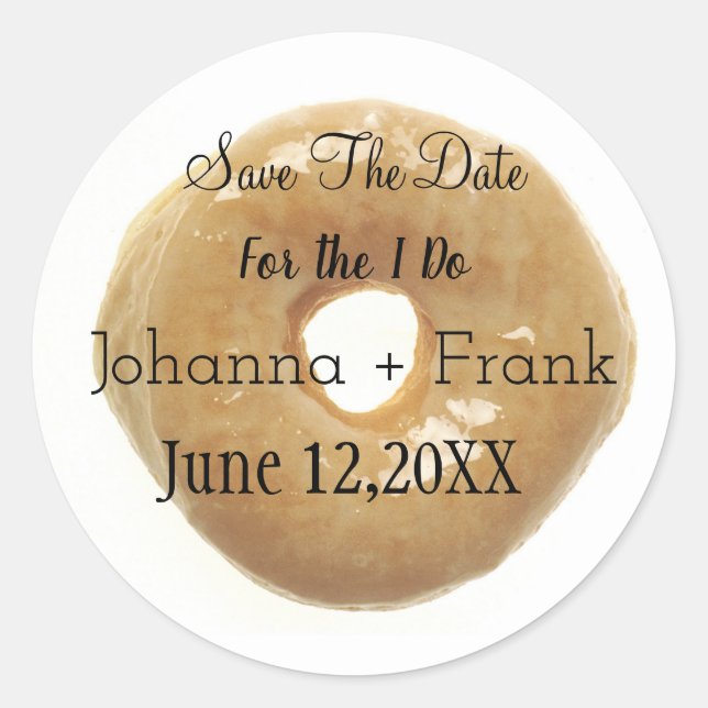 Sticker Rond Enregistrer La Date De La Viande De Donut (Devant)