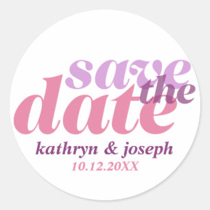 Sticker Rond Enregistrer la date des sceaux de fiançailles mari